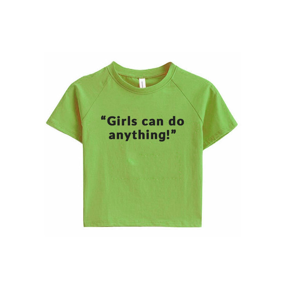 Style Core Aesthetics, New Style Trends - Girls Can Do Anything Crop Tee Style Core Aesthetics, New Style Trends - Girls Can Do Anything Crop Tee