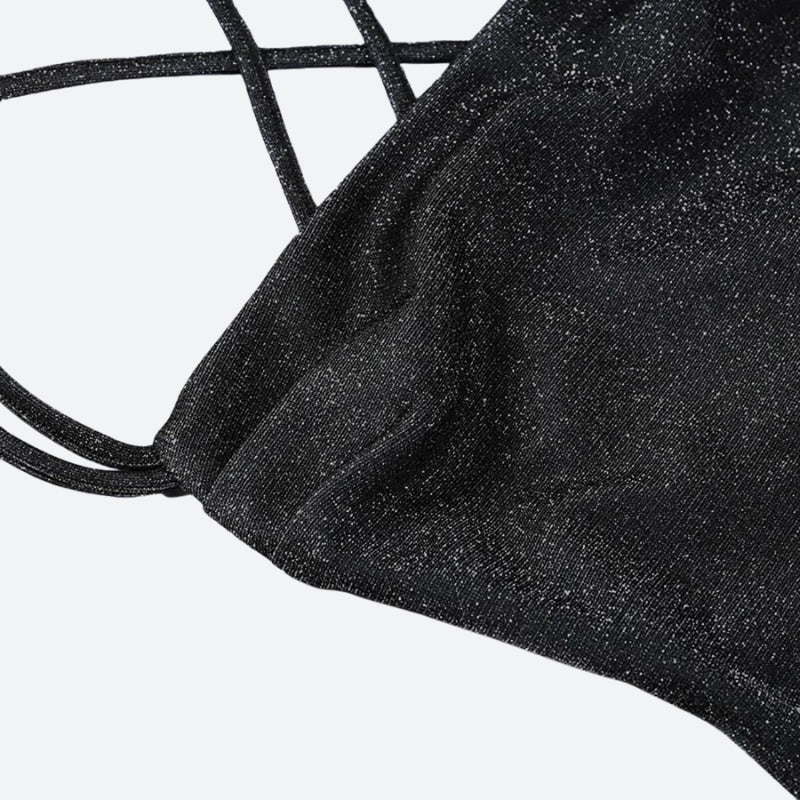 Style Core Aesthetics, New Style Trends - Glitter Backless Mini Dress Style Core Aesthetics, New Style Trends - Glitter Backless Mini Dress