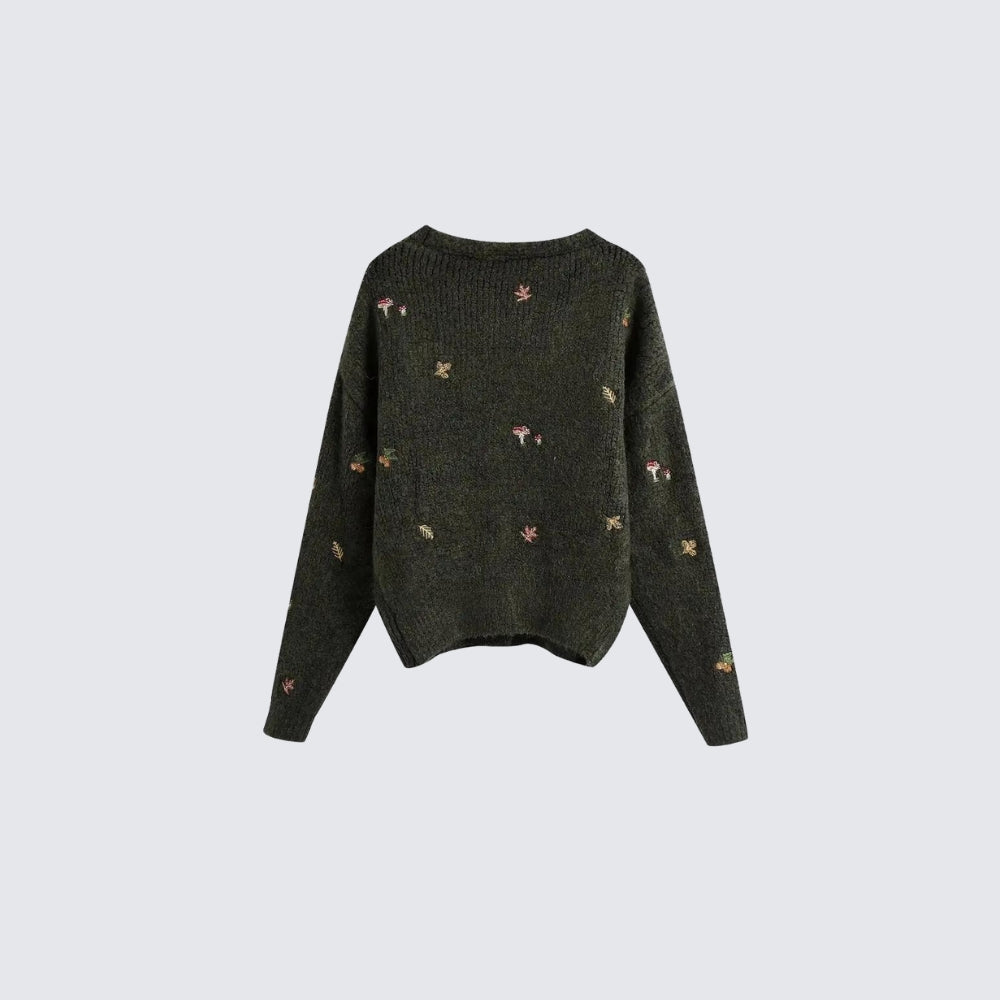 Style Core Aesthetics, New Style Trends - Goblincore Leaf Embroidery Cardigan Style Core Aesthetics, New Style Trends - Goblincore Leaf Embroidery Cardigan