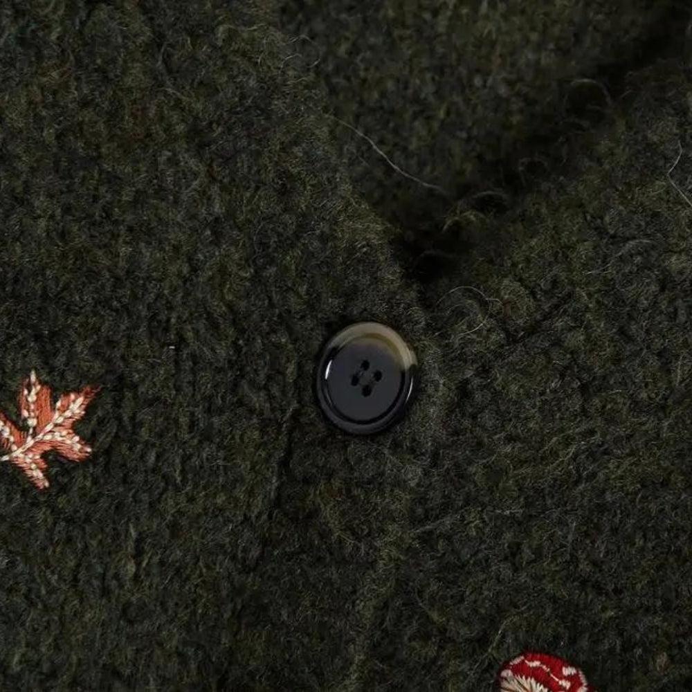 Style Core Aesthetics, New Style Trends - Goblincore Leaf Embroidery Cardigan Style Core Aesthetics, New Style Trends - Goblincore Leaf Embroidery Cardigan