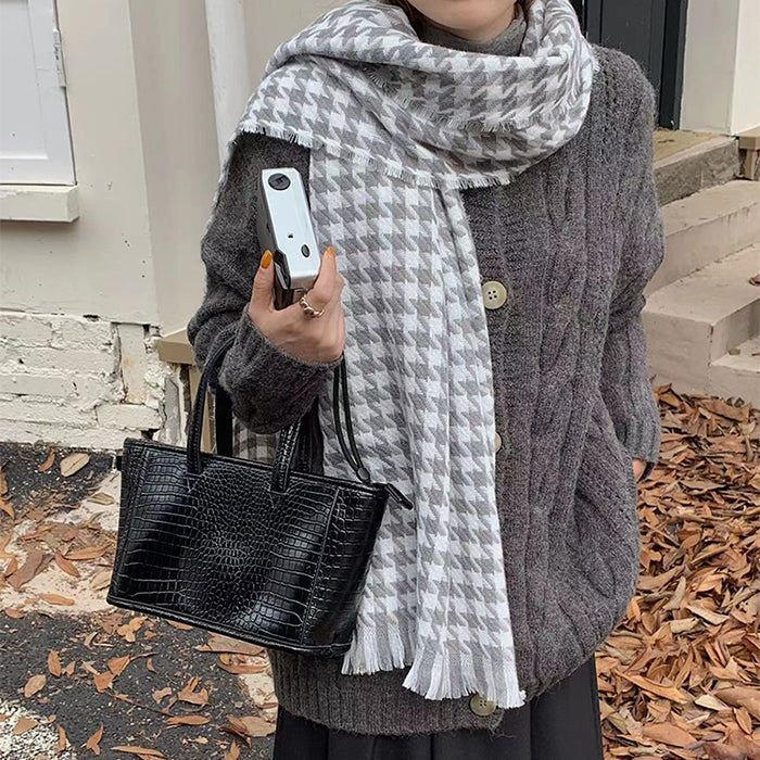 Style Core Aesthetics, New Style Trends - Good Manners Houndstooth Scarf Style Core Aesthetics, New Style Trends - Good Manners Houndstooth Scarf