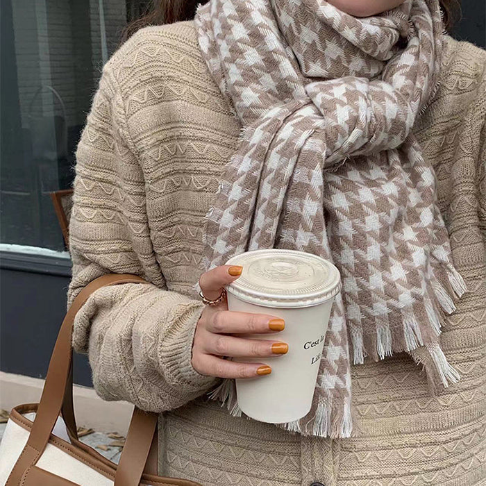 Style Core Aesthetics, New Style Trends - Good Manners Houndstooth Scarf Style Core Aesthetics, New Style Trends - Good Manners Houndstooth Scarf