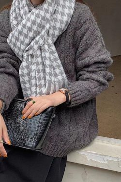 Style Core Aesthetics, New Style Trends - Good Manners Houndstooth Scarf