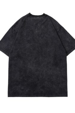 Style Core Aesthetics, New Style Trends - 'Gorgon' Acid Washed Graphic Print Cotton T-Shirt