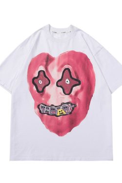 Style Core Aesthetics, New Style Trends - 'Gorgon' Acid Washed Graphic Print Cotton T-Shirt