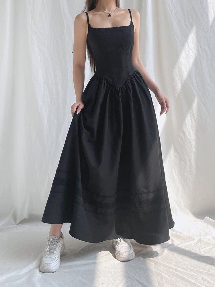 Style Core Aesthetics, New Style Trends - Goth Strap Maxi Dress Style Core Aesthetics, New Style Trends - Goth Strap Maxi Dress