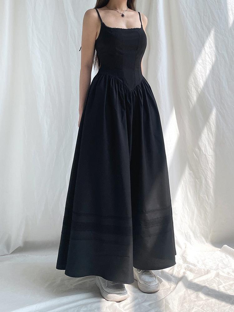 Style Core Aesthetics, New Style Trends - Goth Strap Maxi Dress Style Core Aesthetics, New Style Trends - Goth Strap Maxi Dress