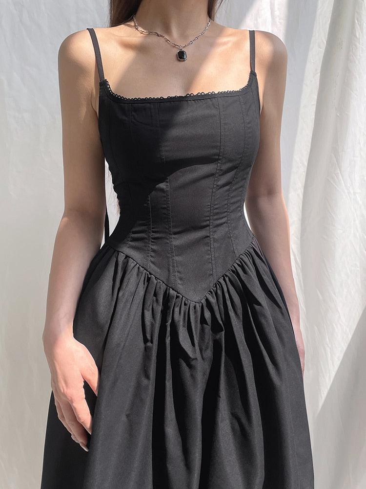 Style Core Aesthetics, New Style Trends - Goth Strap Maxi Dress Style Core Aesthetics, New Style Trends - Goth Strap Maxi Dress