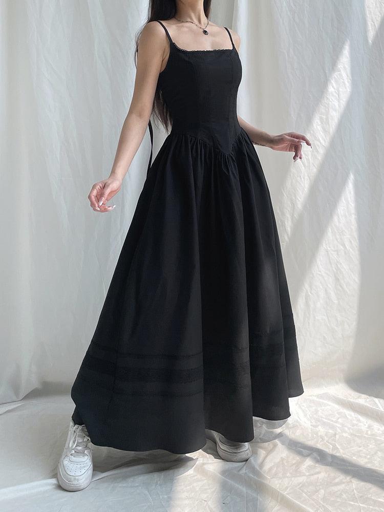 Style Core Aesthetics, New Style Trends - Goth Strap Maxi Dress Style Core Aesthetics, New Style Trends - Goth Strap Maxi Dress