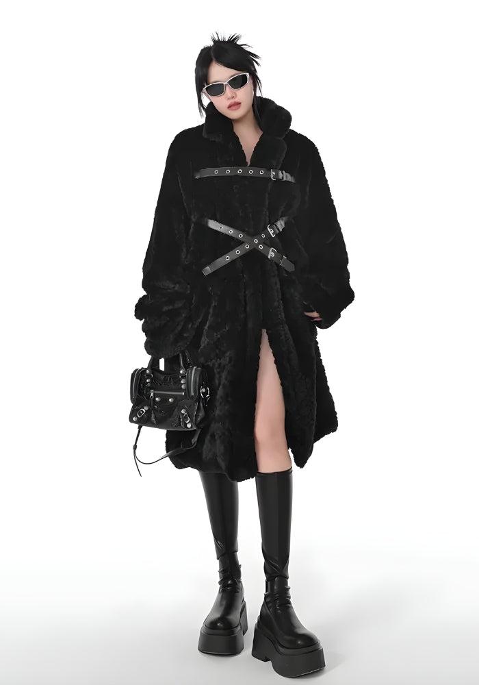 Style Core Aesthetics, New Style Trends - Gothic Faux Fur Fluffy Long Jacket Style Core Aesthetics, New Style Trends - Gothic Faux Fur Fluffy Long Jacket