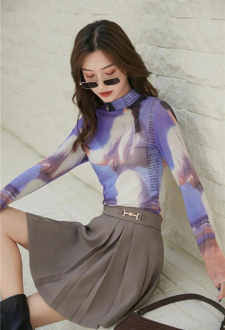 Style Core Aesthetics, New Style Trends - Graphic Women Printed Mesh Top Style Core Aesthetics, New Style Trends - Graphic Women Printed Mesh Top