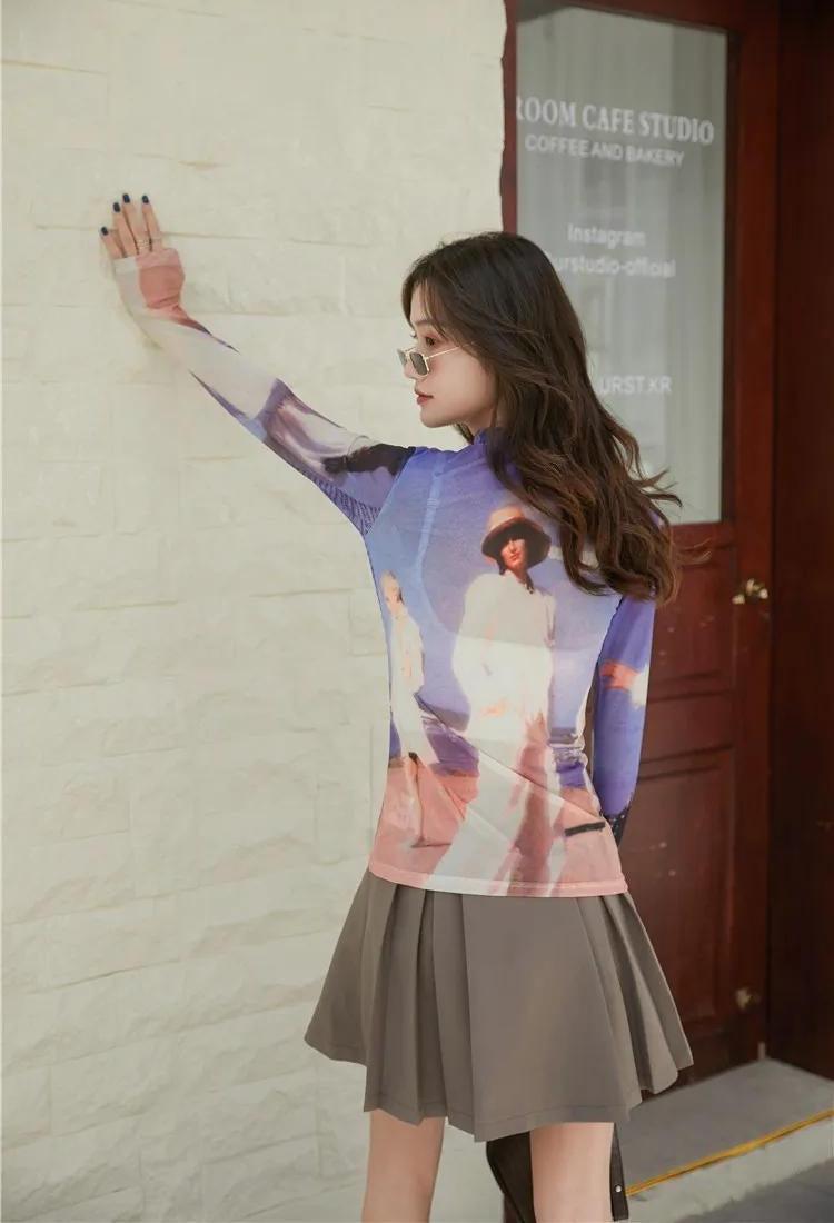 Style Core Aesthetics, New Style Trends - Graphic Women Printed Mesh Top Style Core Aesthetics, New Style Trends - Graphic Women Printed Mesh Top