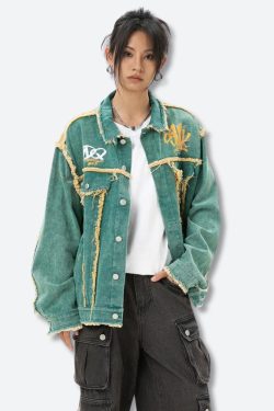 Style Core Aesthetics, New Style Trends - Green Denim Jacket