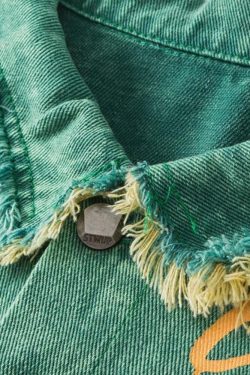 Style Core Aesthetics, New Style Trends - Green Denim Jacket