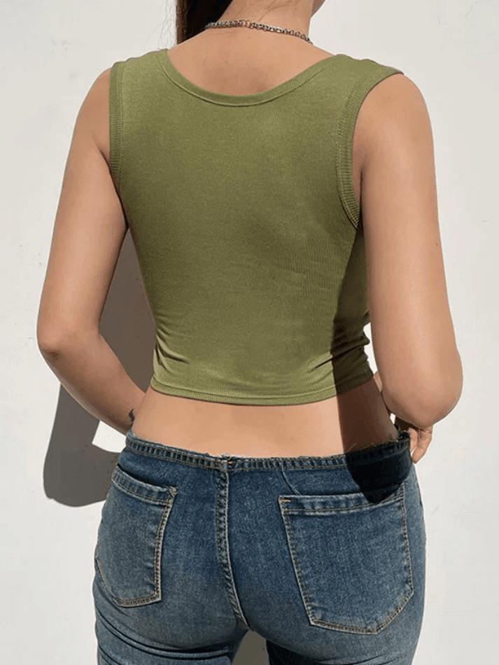 Style Core Aesthetics, New Style Trends - Green Padded Cropped Tank Top Style Core Aesthetics, New Style Trends - Green Padded Cropped Tank Top