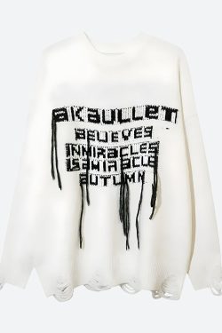 Style Core Aesthetics, New Style Trends - Grunge AK-Bullet Tasseled Sweater