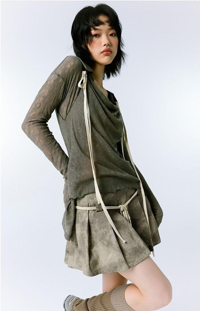 Style Core Aesthetics, New Style Trends - Grunge Asymmetric Long Sleeve Lace Top Style Core Aesthetics, New Style Trends - Grunge Asymmetric Long Sleeve Lace Top