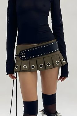 Style Core Aesthetics, New Style Trends - Grunge Belted Extra Mini Skirt