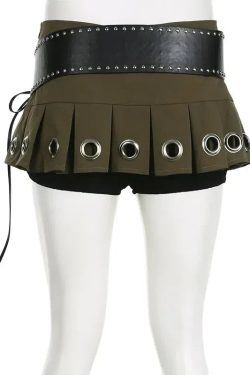 Style Core Aesthetics, New Style Trends - Grunge Belted Extra Mini Skirt