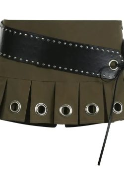 Style Core Aesthetics, New Style Trends - Grunge Belted Extra Mini Skirt