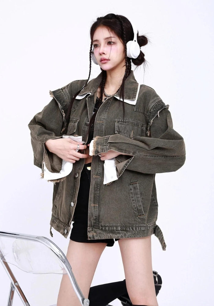 Style Core Aesthetics, New Style Trends - Grunge Button Up Oversized Denim Jacket Style Core Aesthetics, New Style Trends - Grunge Button Up Oversized Denim Jacket