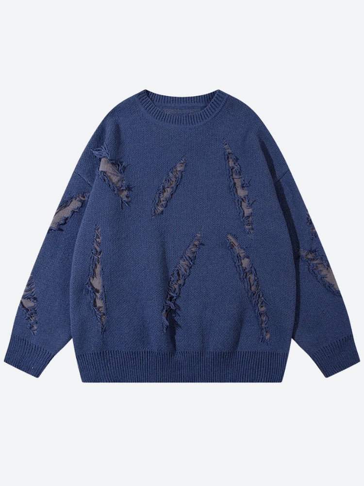 Style Core Aesthetics, New Style Trends - Grunge Claw Distressed Knitted Sweater Style Core Aesthetics, New Style Trends - Grunge Claw Distressed Knitted Sweater