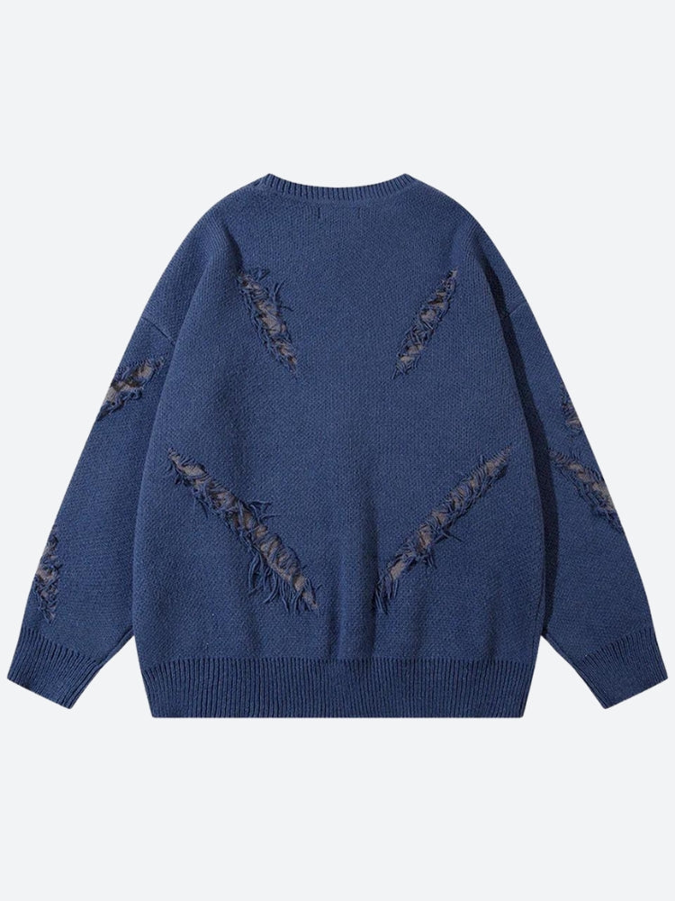Style Core Aesthetics, New Style Trends - Grunge Claw Distressed Knitted Sweater Style Core Aesthetics, New Style Trends - Grunge Claw Distressed Knitted Sweater