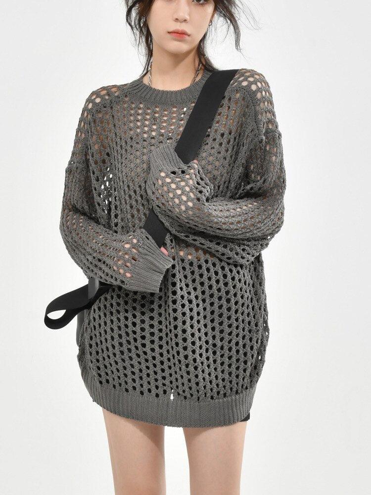 Style Core Aesthetics, New Style Trends - Grunge Crochet Knit Sweater Style Core Aesthetics, New Style Trends - Grunge Crochet Knit Sweater