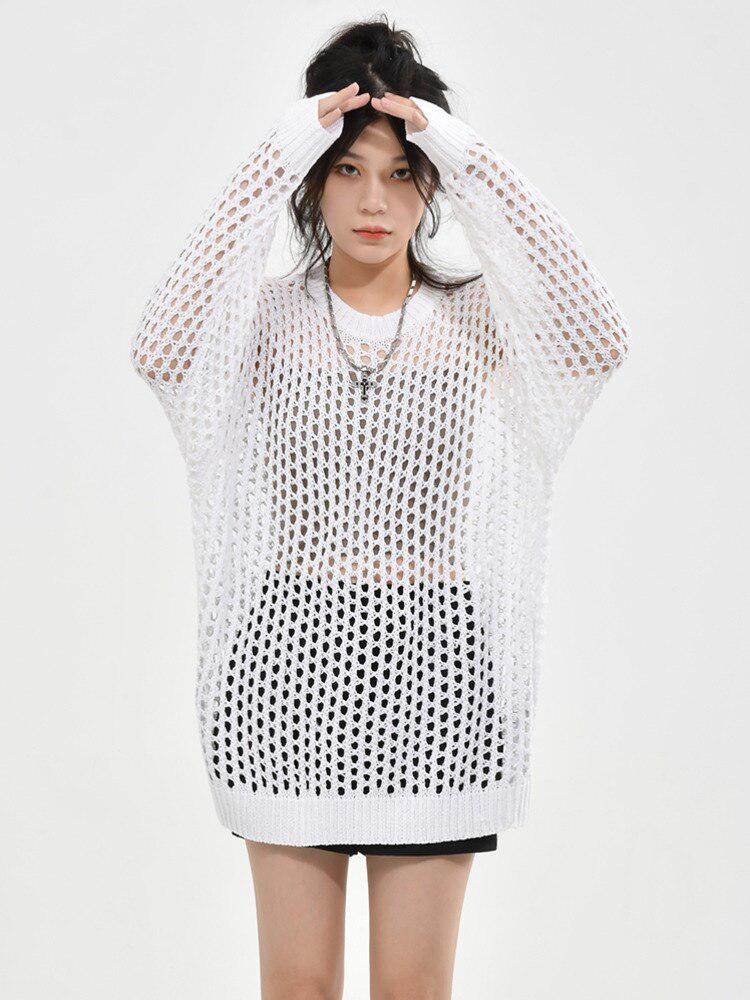 Style Core Aesthetics, New Style Trends - Grunge Crochet Knit Sweater Style Core Aesthetics, New Style Trends - Grunge Crochet Knit Sweater