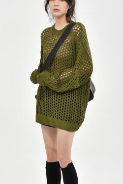 Style Core Aesthetics, New Style Trends - Grunge Crochet Knit Sweater