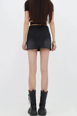 Style Core Aesthetics, New Style Trends - Grunge Denim Cross Belt Mini Skort