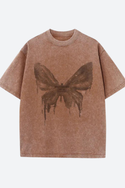 Style Core Aesthetics, New Style Trends - Grunge Distressed Butterfly Tee