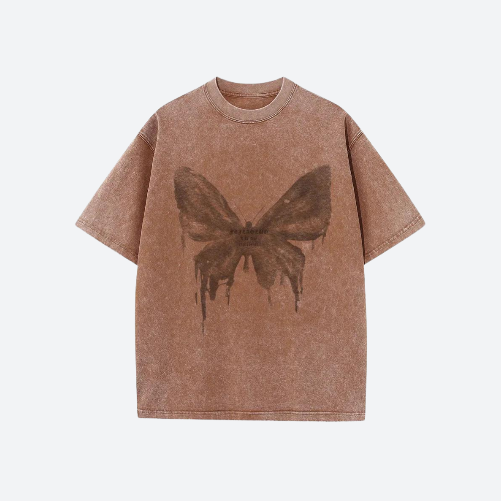 Style Core Aesthetics, New Style Trends - Grunge Distressed Butterfly Tee Style Core Aesthetics, New Style Trends - Grunge Distressed Butterfly Tee