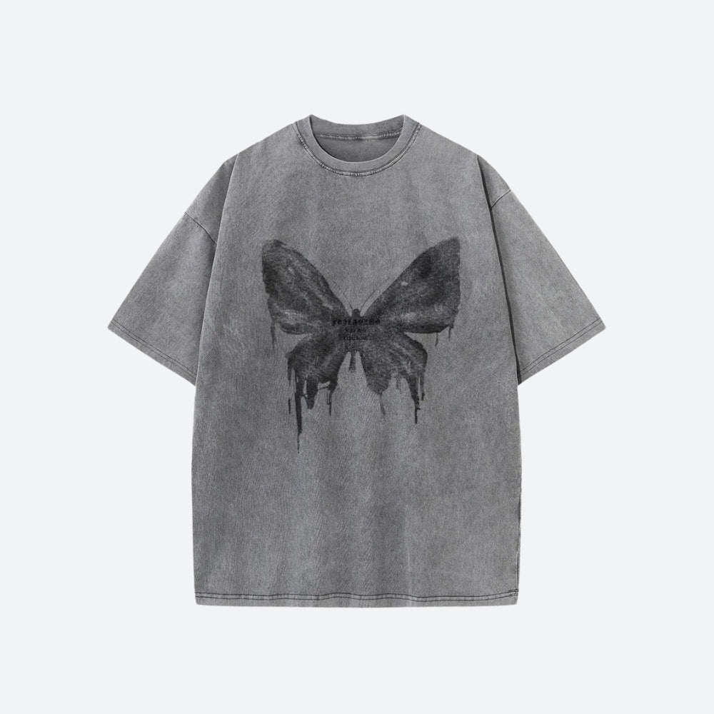 Style Core Aesthetics, New Style Trends - Grunge Distressed Butterfly Tee Style Core Aesthetics, New Style Trends - Grunge Distressed Butterfly Tee