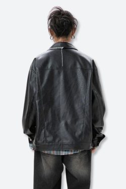 Style Core Aesthetics, New Style Trends - Grunge Faux Leather Jacket