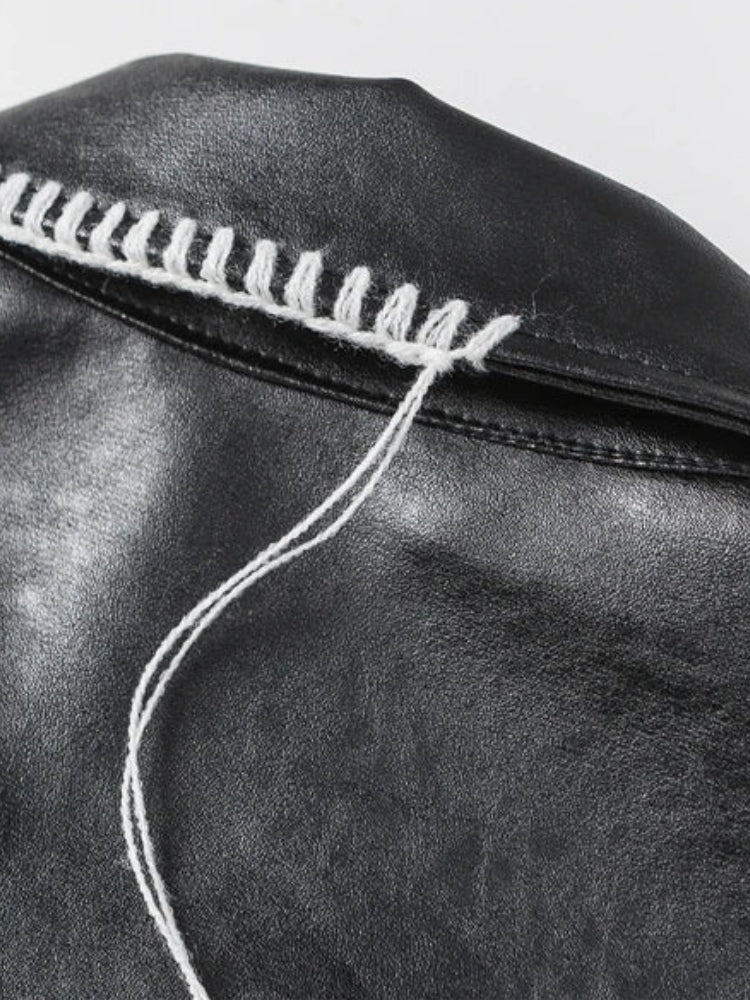 Style Core Aesthetics, New Style Trends - Grunge Faux Leather Jacket Style Core Aesthetics, New Style Trends - Grunge Faux Leather Jacket