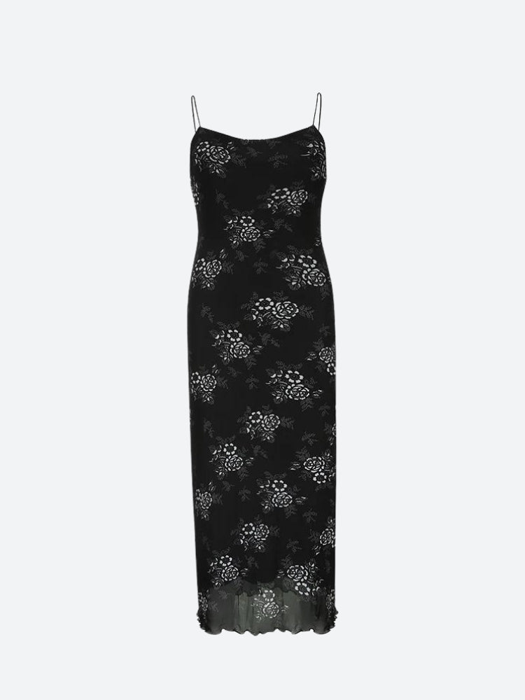 Style Core Aesthetics, New Style Trends - Grunge Floral Mesh Midi Dress Style Core Aesthetics, New Style Trends - Grunge Floral Mesh Midi Dress