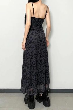 Style Core Aesthetics, New Style Trends - Grunge Floral Printed Maxi Dress