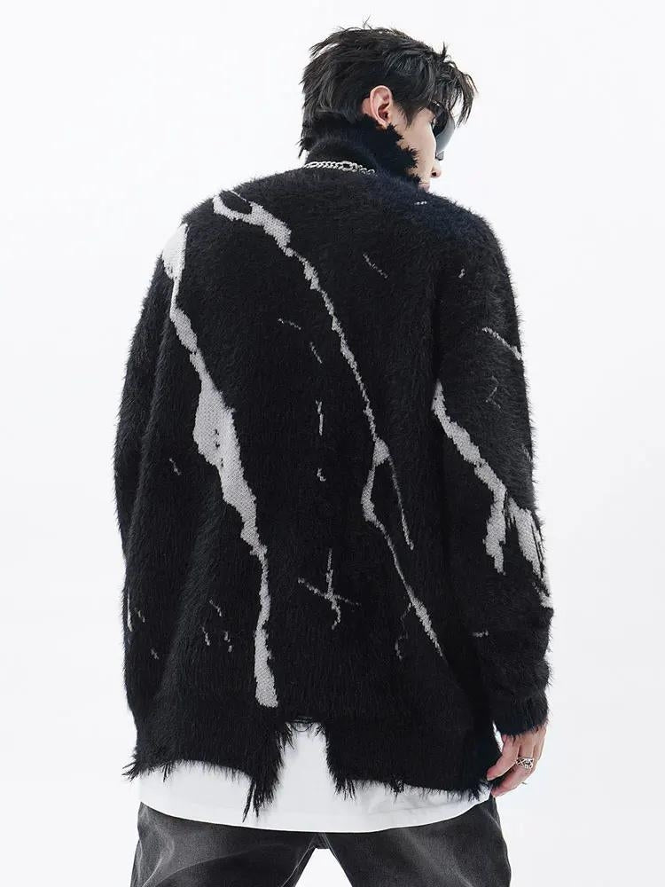 Style Core Aesthetics, New Style Trends - Grunge Fluffy Lace Up Sweater Style Core Aesthetics, New Style Trends - Grunge Fluffy Lace Up Sweater