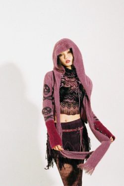 Style Core Aesthetics, New Style Trends - Grunge Gothic Skull Hooded Cardigan