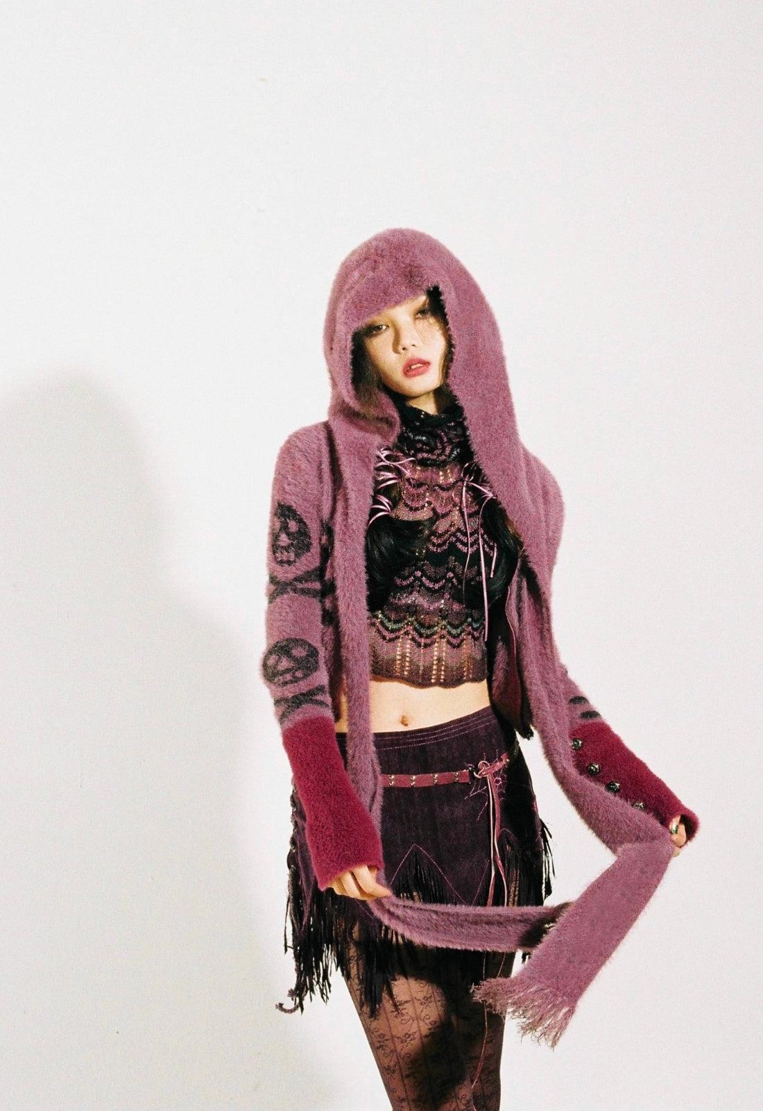 Style Core Aesthetics, New Style Trends - Grunge Gothic Skull Hooded Cardigan Style Core Aesthetics, New Style Trends - Grunge Gothic Skull Hooded Cardigan