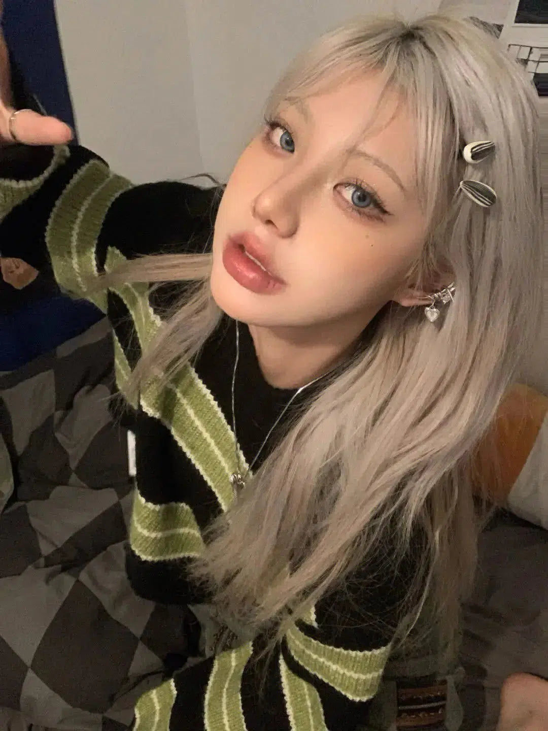 Style Core Aesthetics, New Style Trends - Grunge Green Striped Crop Sweater Style Core Aesthetics, New Style Trends - Grunge Green Striped Crop Sweater