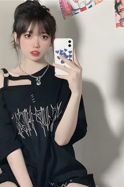 Style Core Aesthetics, New Style Trends - Grunge Make Up Heart Long Tee