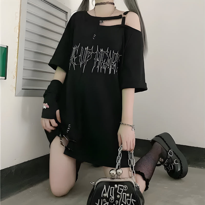 Style Core Aesthetics, New Style Trends - Grunge Make Up Heart Long Tee Style Core Aesthetics, New Style Trends - Grunge Make Up Heart Long Tee