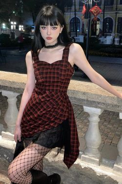 Style Core Aesthetics, New Style Trends - Grunge Plaid Mini Dress