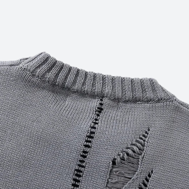 Style Core Aesthetics, New Style Trends - Grunge Spray Paint Distressed Knitted Sweater Style Core Aesthetics, New Style Trends - Grunge Spray Paint Distressed Knitted Sweater