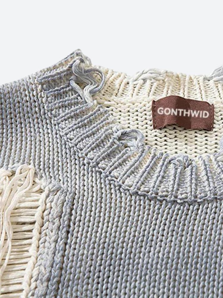 Style Core Aesthetics, New Style Trends - Grunge Tasseled Distressed Sweater Style Core Aesthetics, New Style Trends - Grunge Tasseled Distressed Sweater