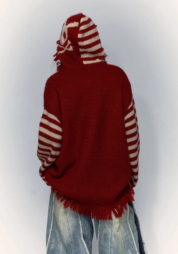 Style Core Aesthetics, New Style Trends - Grunge Tasseled Hooded Sweater Style Core Aesthetics, New Style Trends - Grunge Tasseled Hooded Sweater