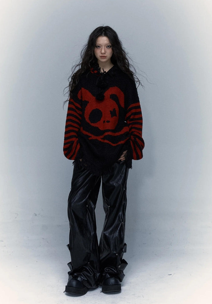 Style Core Aesthetics, New Style Trends - Grunge Tasseled Hooded Sweater Style Core Aesthetics, New Style Trends - Grunge Tasseled Hooded Sweater