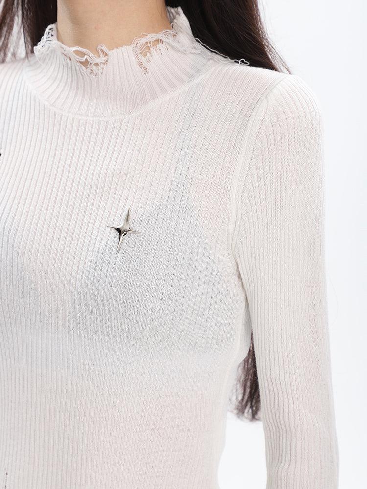 Style Core Aesthetics, New Style Trends - Grunge Turtleneck Distressed Sweater Style Core Aesthetics, New Style Trends - Grunge Turtleneck Distressed Sweater